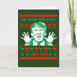 Cartão De Festividades Trump Christmas - O Grump que roubou o Natal.