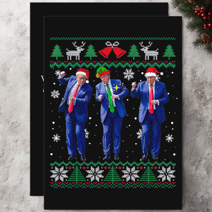 Cartão De Festividades Trump Dance, Engraçado Trump Papai Noel Dança