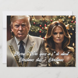 Cartão De Festividades Trump e Esposa "Quem dá um F*ck" no Natal