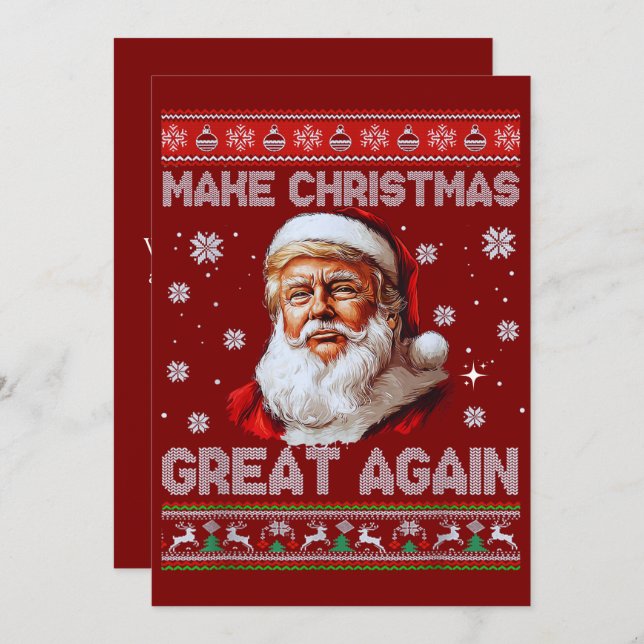 Cartão De Festividades Trump Papai Noel Torna o Excelente de Natal Vermel (Frente/Verso)