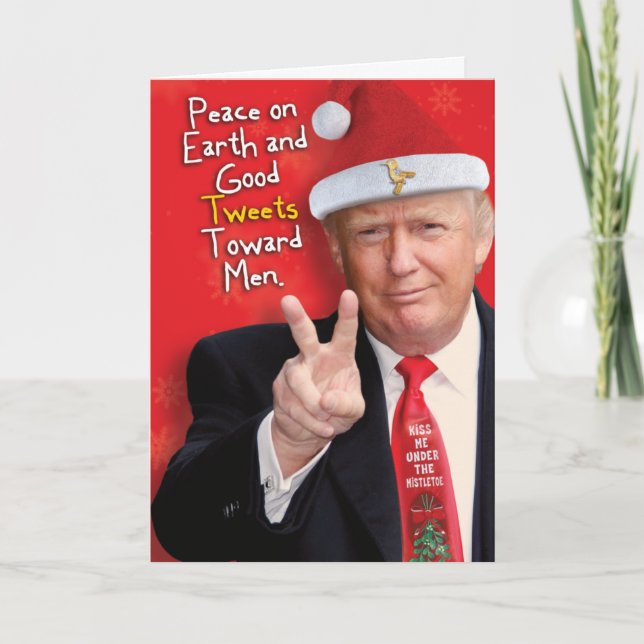Cartão De Festividades Trump Peace On Earth Christmas Joke Paper Card (Frente)