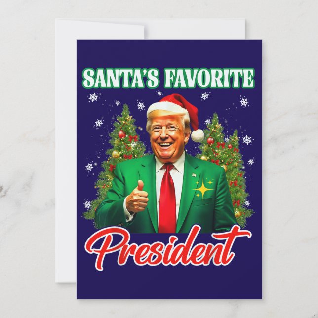 Cartão De Festividades Trump Santa Hat | Papai noel Presidente Favorito (Frente)
