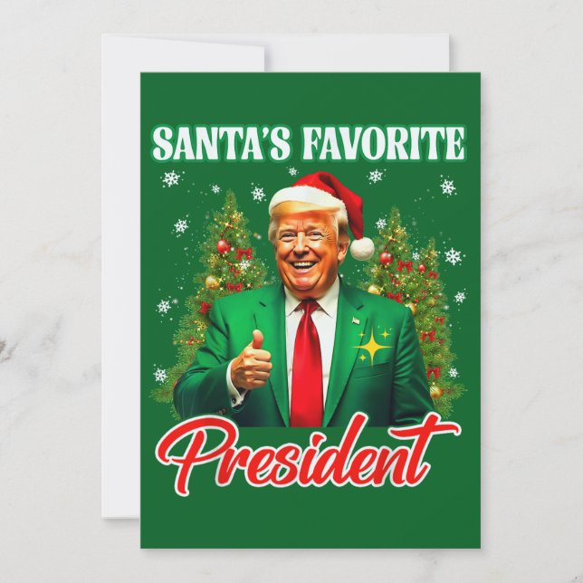 Cartão De Festividades Trump Santa Hat Xmas | Papai noel Presidente Favor (Frente)