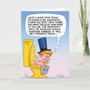 Cartão De Festividades Trump Toilet Tweet New Year Funny Greeting Card