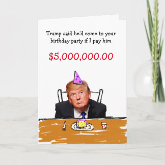 Cartão De Festividades Trump US$ 5.000.000 Aniversário