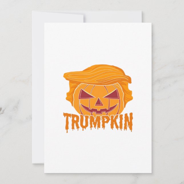 Cartão De Festividades Trumpkin Clássico – Estilo Presidente Abóbora (Frente)