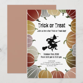 Cartão De Festividades Truque Branco ou Tratar Bruxas Voadoras Spooky