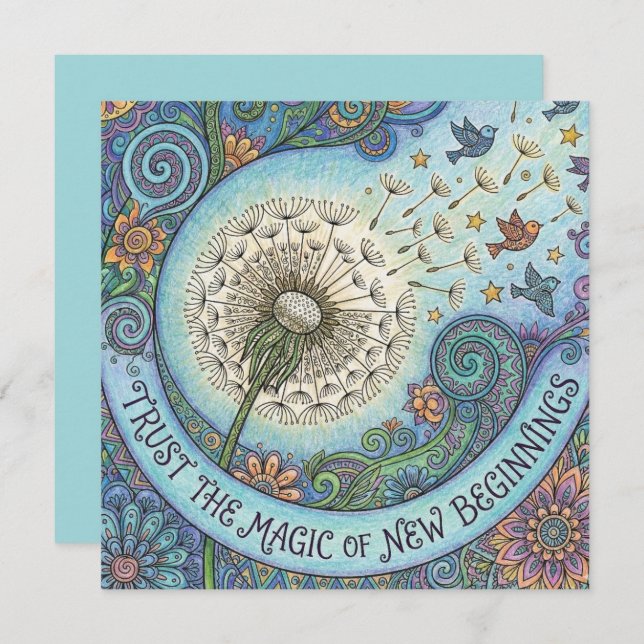 Cartão De Festividades Trust The Magic of New Beginnings Card (Frente/Verso)