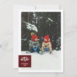 Cartão De Festividades Tudo é Brilhante Xadrez Burgundy Ousado Festivo