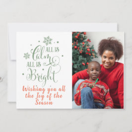 Cartão De Festividades Tudo é Calmo/Cotação de Natal/Cartão com Dois Lado