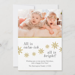 Cartão De Festividades Tudo é calmo Foto de Natal engraçada