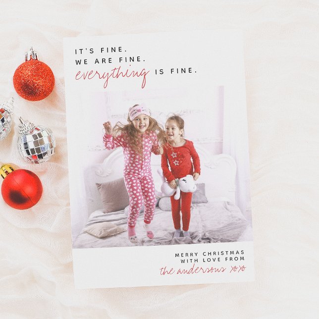 Cartão De Festividades Tudo Está Bem | Feliz Natal Engraçado Foto (Criador carregado)