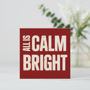 Cartão De Festividades Tudo Está Calmo Tudo Está Brilhante Natal Familiar