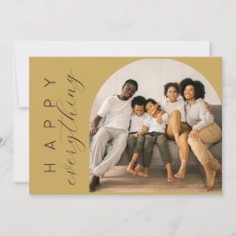 Cartão De Festividades Tudo Feliz Dourado