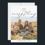 Cartão De Festividades Tudo Feliz Natal, Sobreposição de Foto da Família<br><div class="desc">Tudo Feliz Natal, Boas Festas, Feliz Natal. Celebre a temporada com este cartão de foto da família (impresso e / ou download instantâneo), em sobreposição moderna contemporânea com tema de roteiro romântico suave. É totalmente personalizável e personalizado com suas próprias mensagens de saudação. É simples, fácil, mas moderno minimalista e...</div>