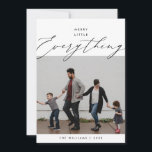 Cartão De Festividades Tudo Feliz Natal, Sobreposição de Foto de Família<br><div class="desc">Tudo Feliz Natal, Boas Festas, Feliz Natal. Celebre a época com este cartão de foto de família (impresso e / ou download instantâneo), em sobreposição moderna contemporânea com tema de escrita romântica suave. É totalmente personalizável e adaptável com suas próprias mensagens de saudação. É simples, fácil, mas moderno minimalista e...</div>