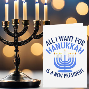 Cartão De Festividades Tudo o que eu quero é Hanukkah é um novo preside