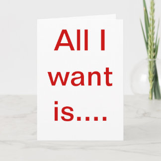 Cartão De Festividades Tudo o que eu quero é um carro novo