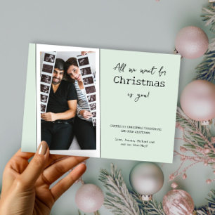Cartão De Festividades Tudo o que queremos no Natal é você Foto de gravid