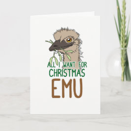 Cartão De Festividades Tudo O Que Quero É Emu De Natal