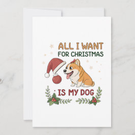 Cartão De Festividades Tudo o que Quero no Natal é a Arte do Meu Cachorro