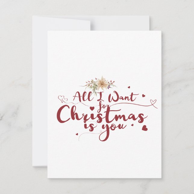 Cartão De Festividades Tudo que eu quero é você (Frente)