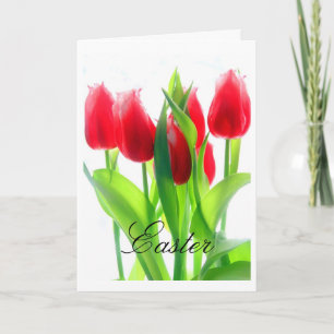 Cartão De Festividades Tulipas da Páscoa