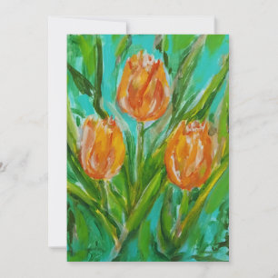Cartão De Festividades Tulipas Laranja