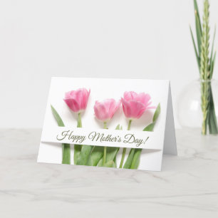 Cartão De Festividades Tulipas Rosa Dia das Mães