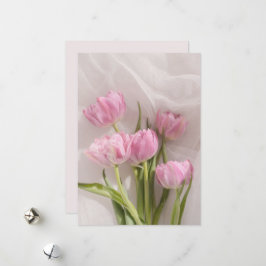 Cartão De Festividades Tulipas rosa macias e sonhadoras