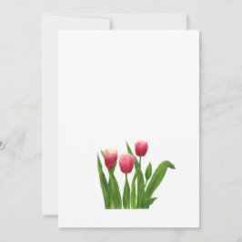 Cartão De Festividades Tulipas Vermelhas e Verde
