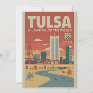 Cartão De Festividades Tulsa Antiga Oklahoma Capital Mundial do Petróleo