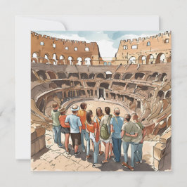Cartão De Festividades Turistas no Colósio de Roma