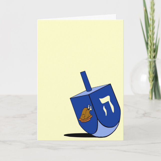 Cartão De Festividades Turkey Dreidel Card (Frente)