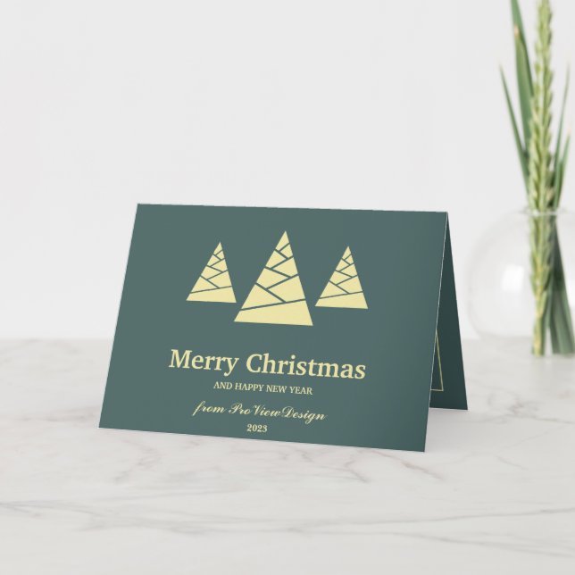 Cartão De Festividades Turquesa de menta e baunilha de árvores minimalis  (Frente)