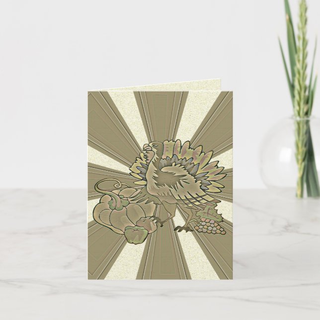 Cartão De Festividades Turquia no Dia de Ação de Graças - (Frente)