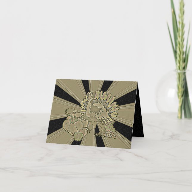 Cartão De Festividades Turquia no Dia de Ação de Graças - (Frente)