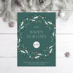 Cartão De Festividades Turquoise de Wreath Empresarial