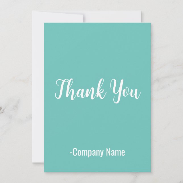 Cartão De Festividades Turquoise Obrigado (Frente)