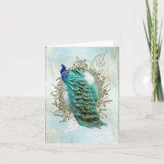 Cartão De Festividades Turquoise Shabby Peacock
