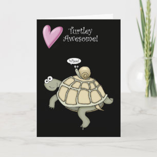 Cartão De Festividades turtle and snail VALENTINE love heart card