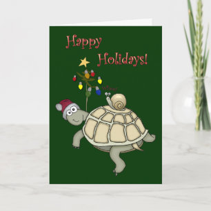 Cartão De Festividades Turtle e Snail Christmas