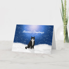 Cartão De Festividades Tuxedo Cat Seasons Greetings Card