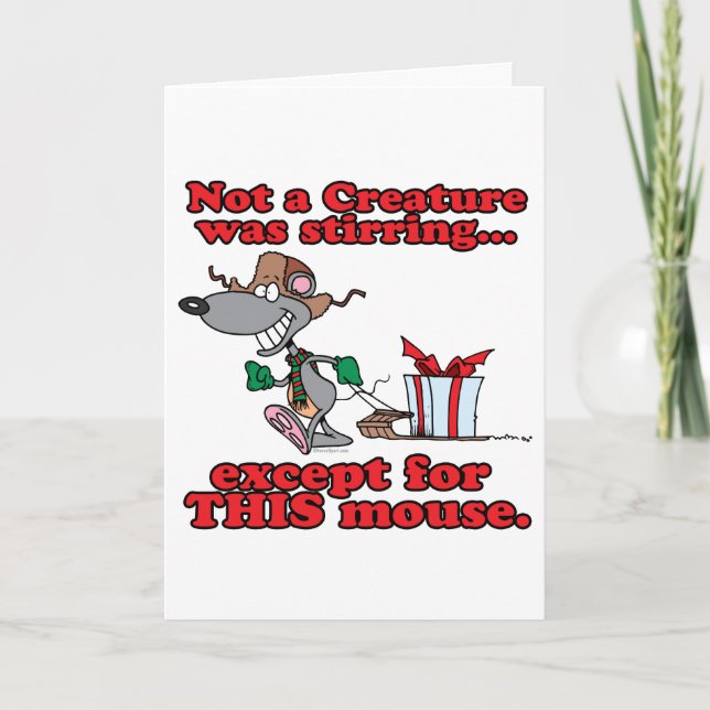 Cartão De Festividades twas the night christmas mouse cartoon (Frente)