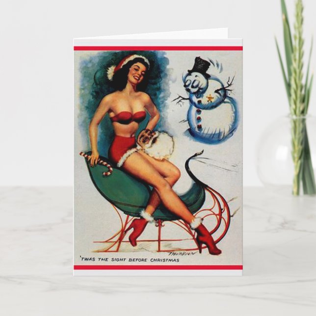 Cartão De Festividades Twas The Sight Before Christmas PinUp GreetingCard (Frente)