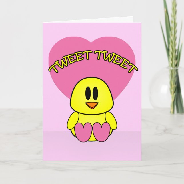 Cartão De Festividades Tweet Sweet Bird Valentine's Day Greeting (Frente)