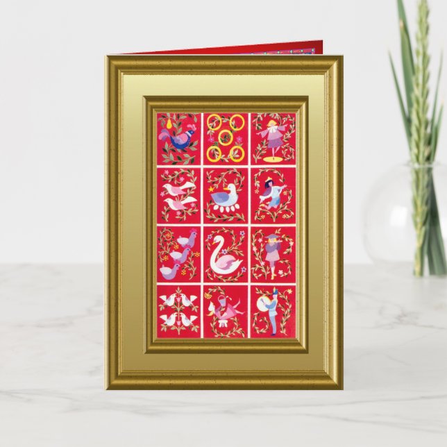 Cartão De Festividades Twelve Days of Christmas (Frente)