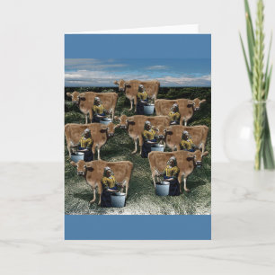 Cartão De Festividades Twelve Days of Christmas - Eight Maids a-Milking