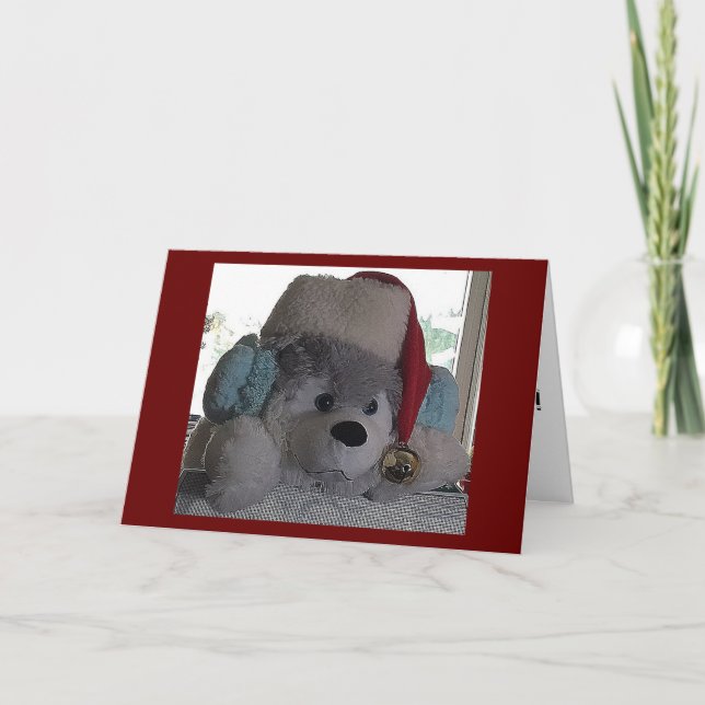 CARTÃO DE FESTIVIDADES TWIN-ESTE FELIZ PUP DIZ DESEJOS ESPECIAIS DE NATAL (Frente)