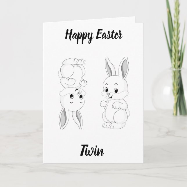 CARTÃO DE FESTIVIDADES ***TWIN*** FOR EASTER-A BIT OF HUMOR AND LOVE (Frente)